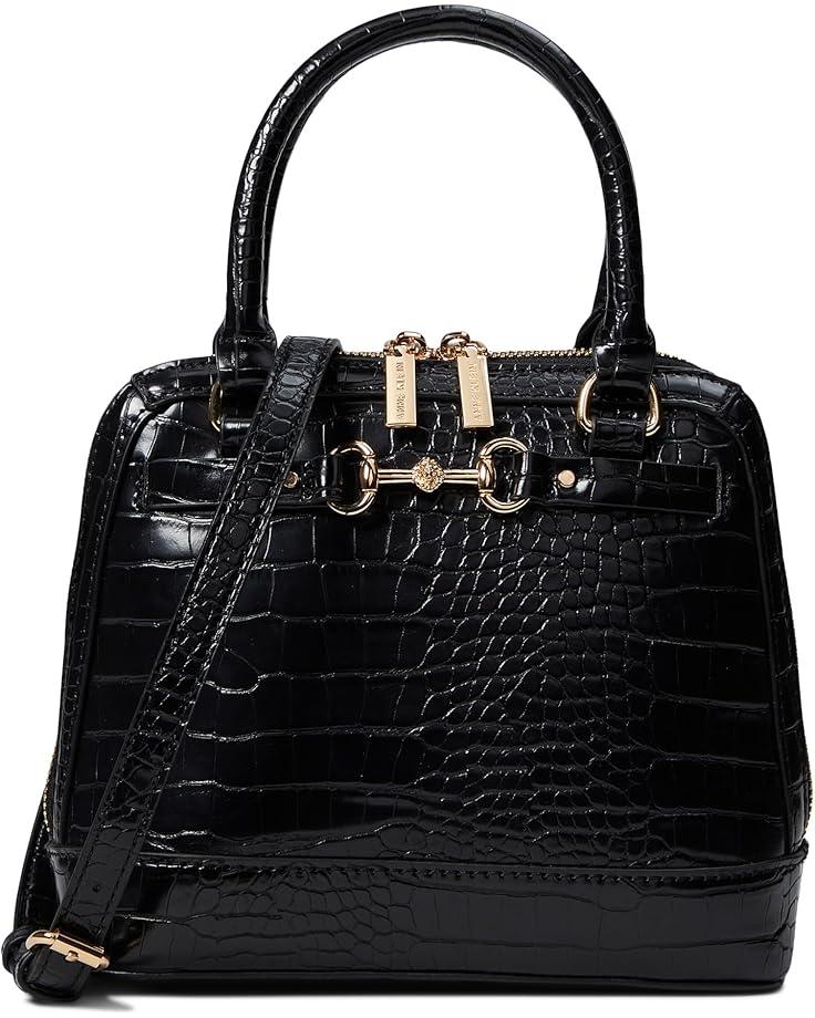 Anne Klein Mini Horsebit Top-Handle Satchel In Croco