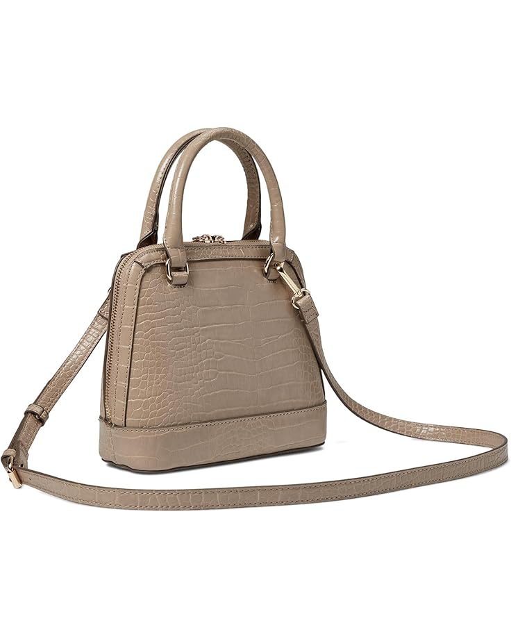 Anne Klein Mini Horsebit Top-Handle Satchel In Croco