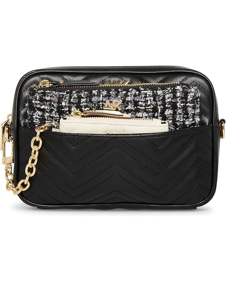 6pm Anne Klein Mixed Media Camera Crossbody with Two Detachable Pouches