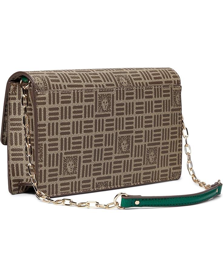 Anne Klein Tile Lion Logo East/West Flap Shoulder Bag