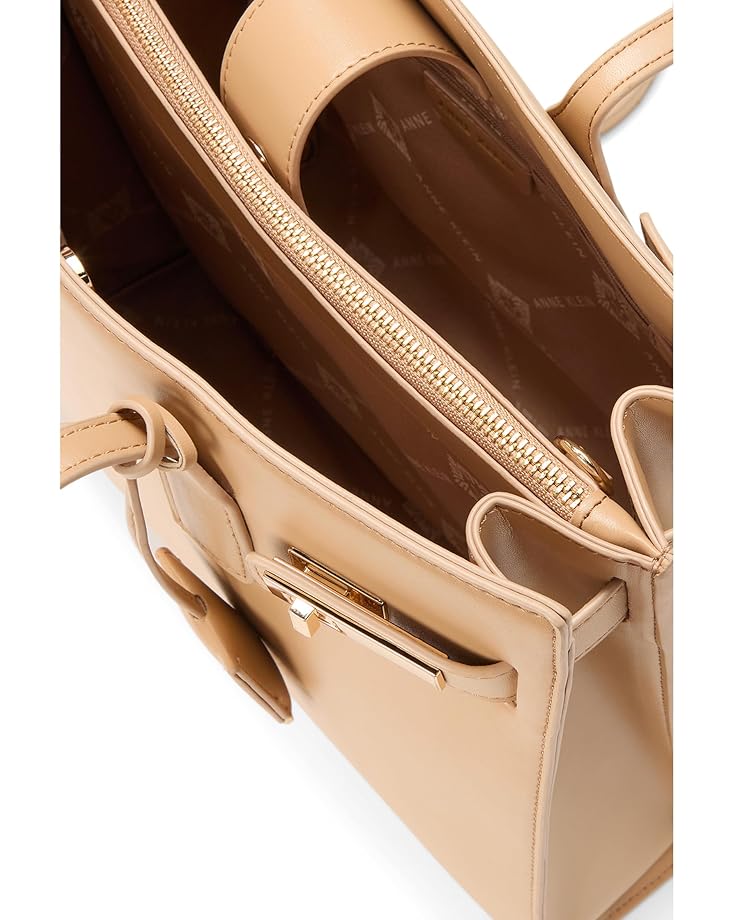 6pm Anne Klein Triple Compartment Minimal Tote With Double Turnlock