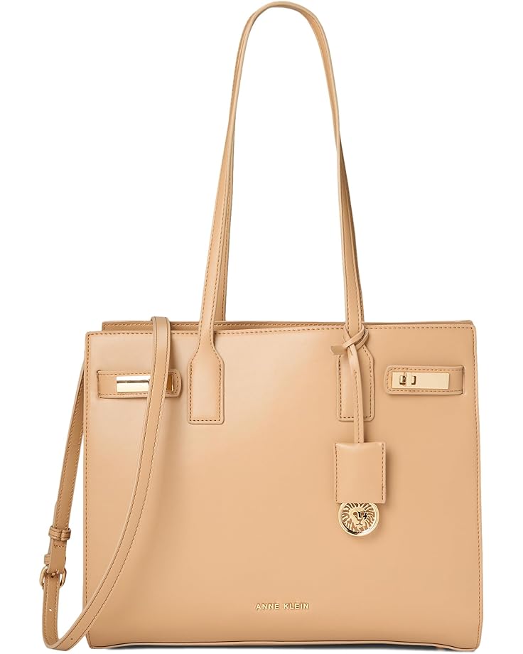 6pm Anne Klein Triple Compartment Minimal Tote with Double Turnlock