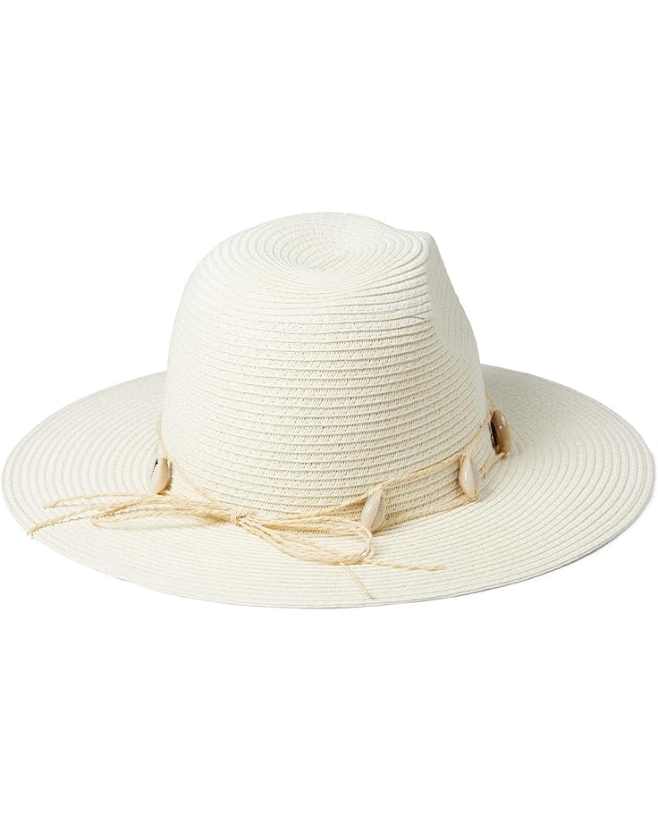 6pm Badgley Mischka Straw Fedora With Seashell Ornaments