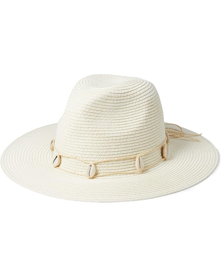 6pm Badgley Mischka Straw Fedora with Seashell Ornaments