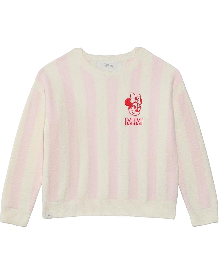 6pm Barefoot Dreams Kids Cozychic Lite® Youth Disney Minnie Stripe Pullover(Little Kid/Big Kid)