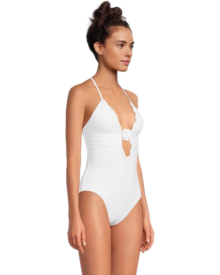 BECCA Colette Clare Crochet Flower Plunge One Piece Women's