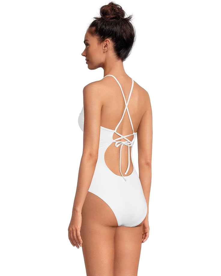 BECCA Colette Clare Crochet Flower Plunge One Piece Women's