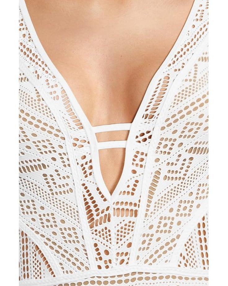 BECCA Color Play Crochet Plunge One Piece Women's