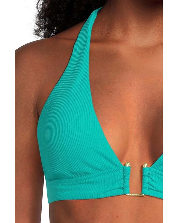 BECCA Modern Edge Rib Mira U Buckle Halter Top Women's