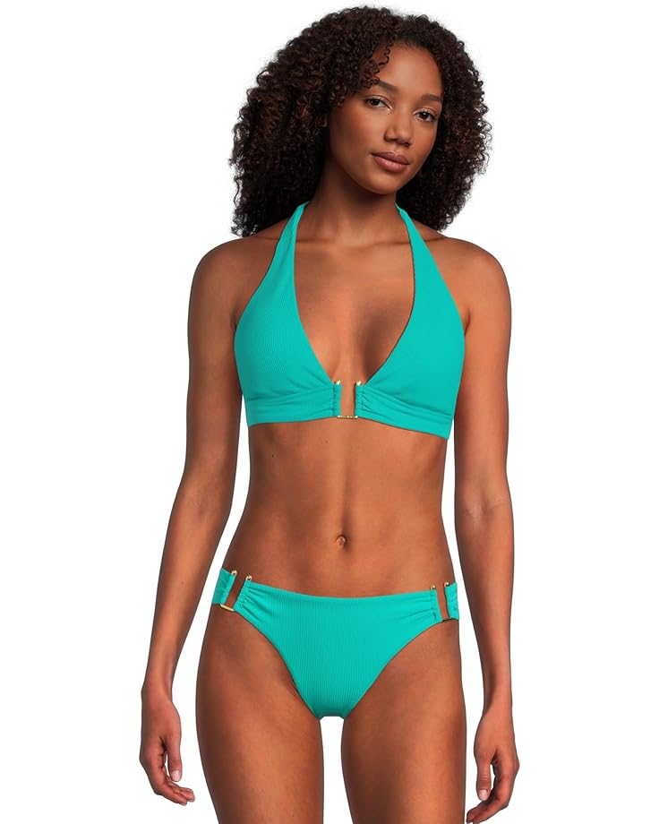 BECCA Modern Edge Rib Mira U Buckle Halter Top Women's