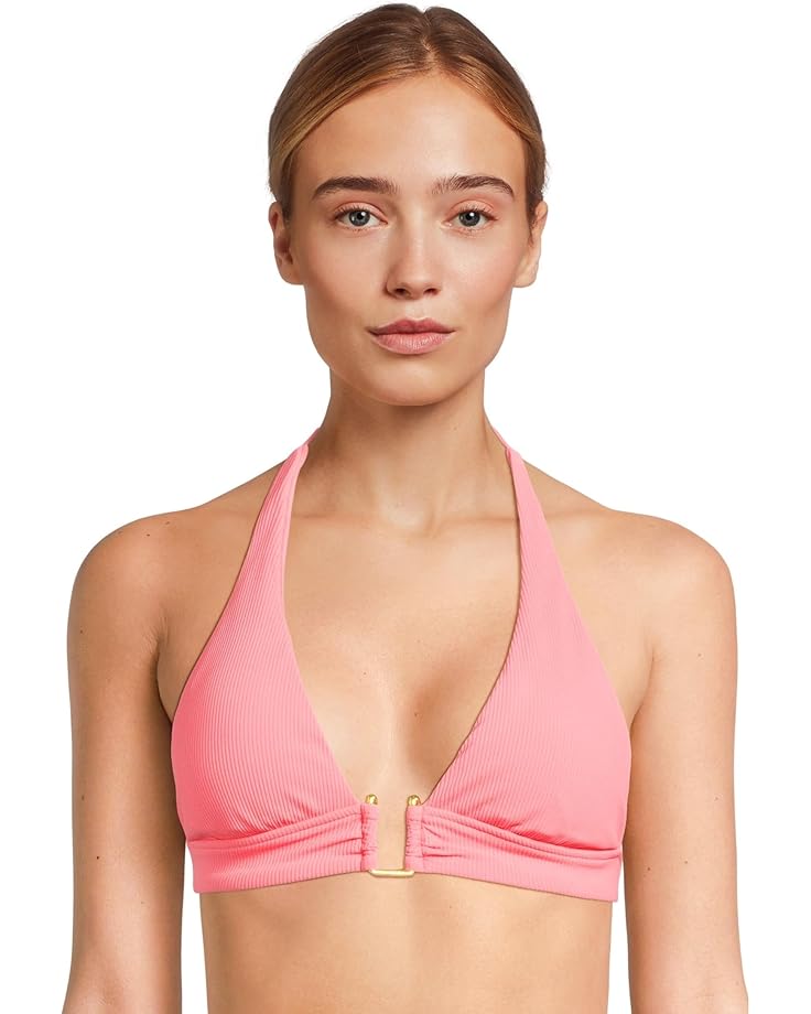 BECCA Modern Edge Rib Mira U Buckle Halter Top Women's