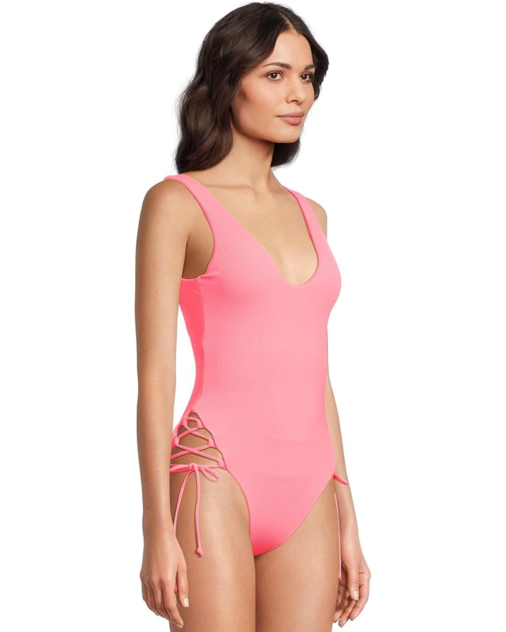 BECCA Modern Edge Rib Sophie Lace Up One Piece Women's