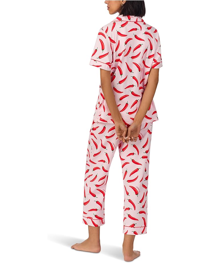 6pm Bedhead PJs Cotton Knit Short Sleeve Cropped PJ Set Women's
