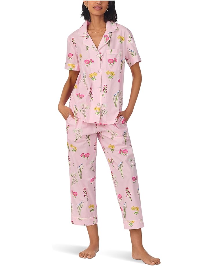 6pm Bedhead PJs Cotton Woven Short Sleeve Cropped Pj Set Women's