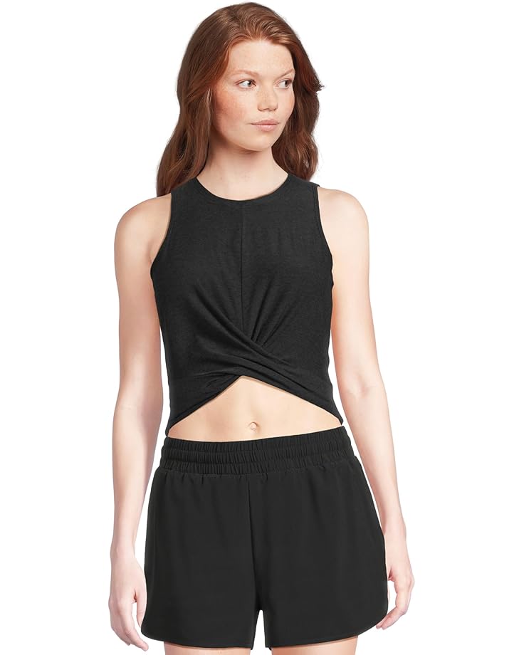 Beyond Yoga Featherweight Center Stage Cropped Tank Women's Darkest Night
