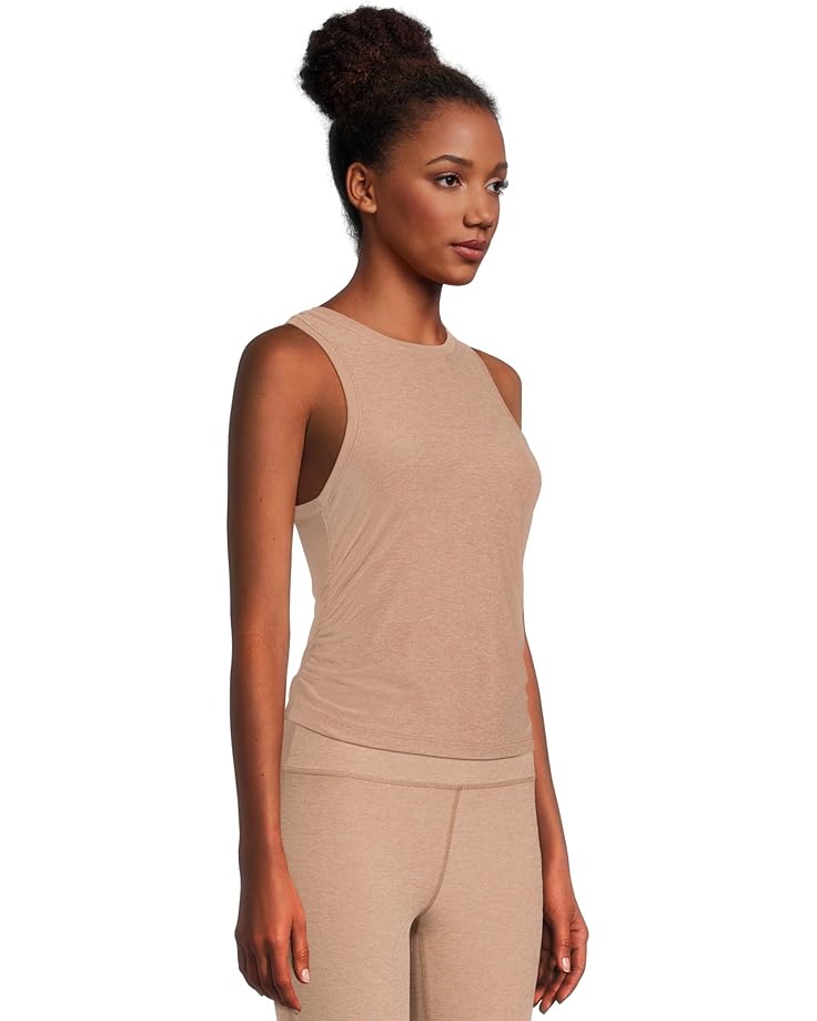 Beyond Yoga Featherweight Your Fit Shirred Tank Women's Desert Sand Heather