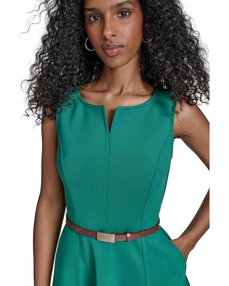 6pm Calvin Klein Belted Scuba Fit And Flare Women's