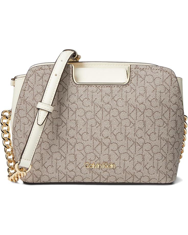 6pm Calvin Klein Finley Tripe Compartment Signature Crossbody