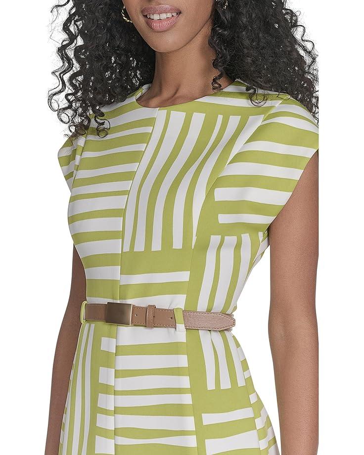 6pm Calvin Klein Geo Print With Belt Sheath Women's