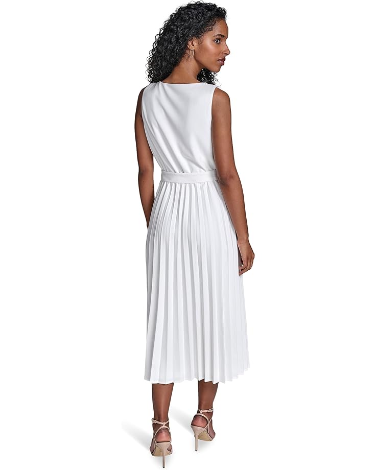 6pm Calvin Klein Scuba Crepe Pleat Skirt Dress Women's