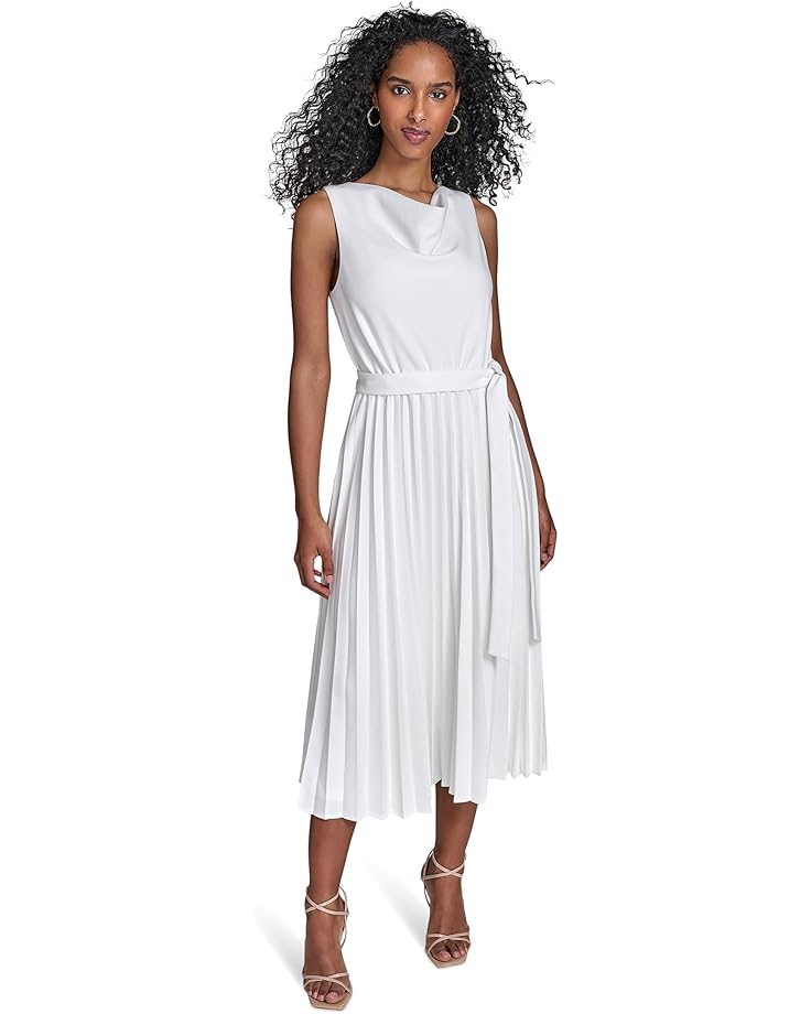 6pm Calvin Klein Scuba Crepe Pleat Skirt Dress Women's