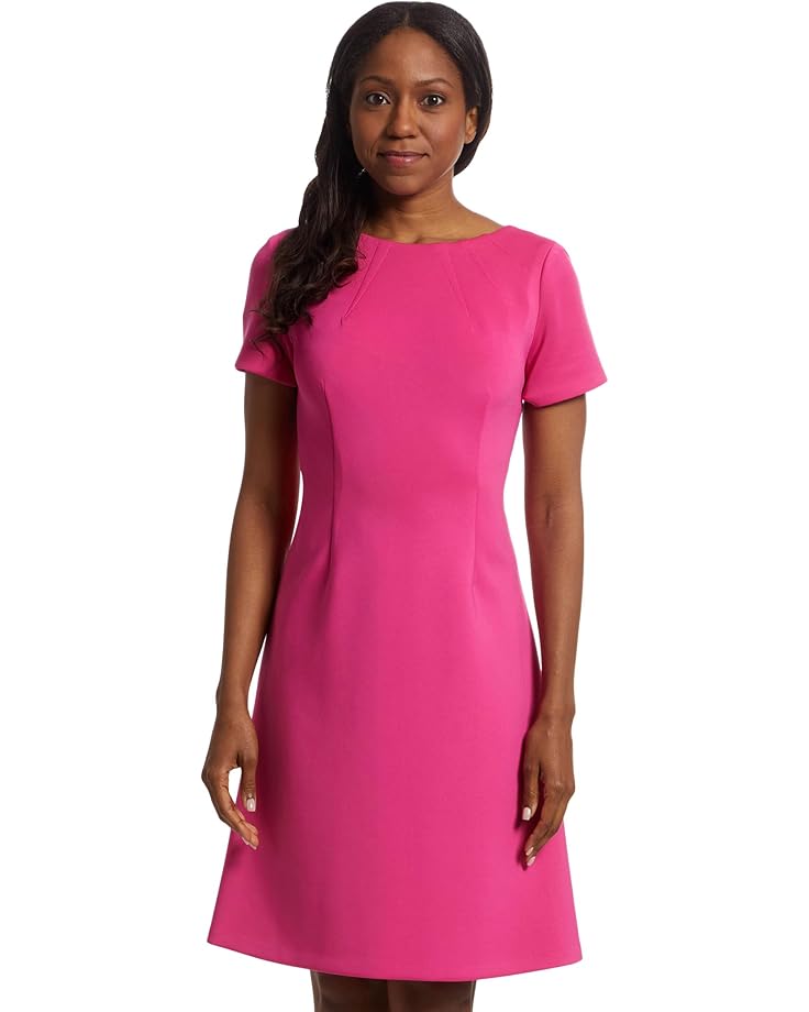 Calvin Klein Scuba Short Sleeve Solid Aline Women's