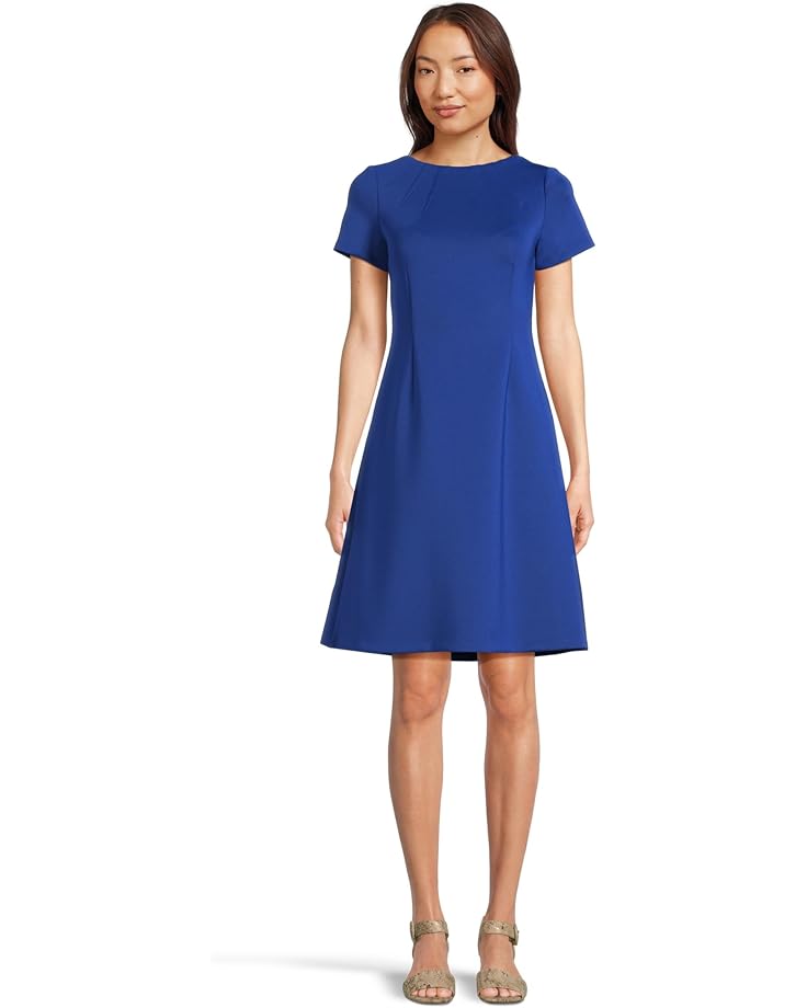 Calvin Klein Scuba Short Sleeve Solid Aline Women's