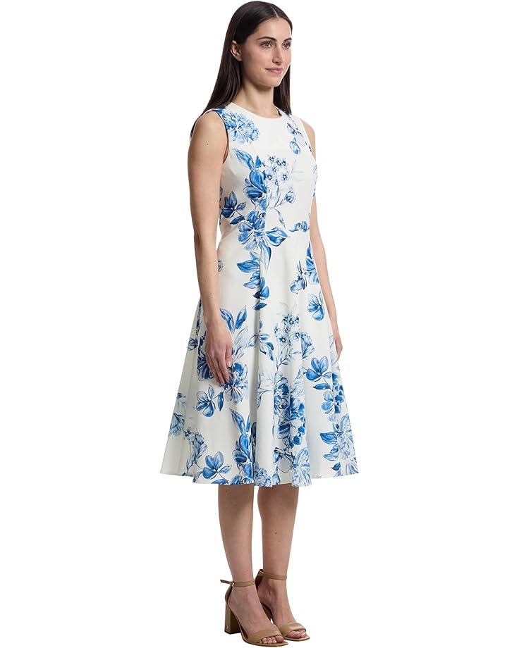 Calvin Klein Sleeveless Floral Fit And Flare Women's