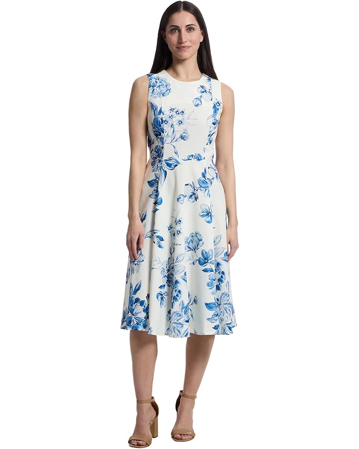 Calvin Klein Sleeveless Floral Fit And Flare Women's