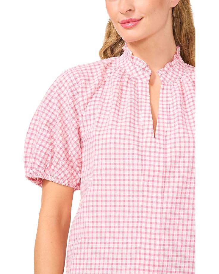 CeCe Raglan Sleeves Ruffled Split Neck Blouse Women's