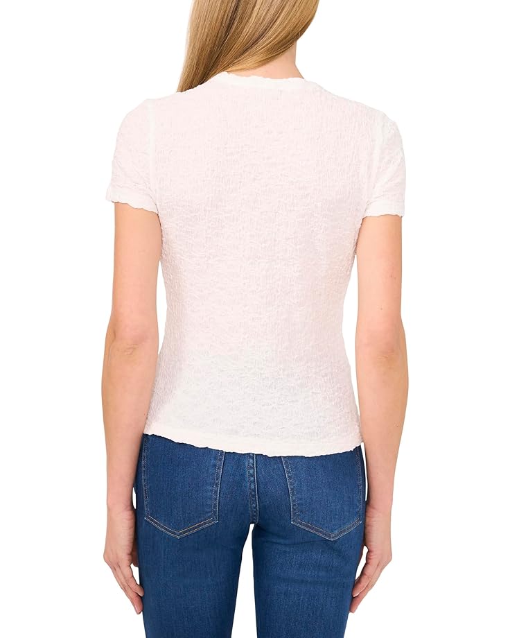 6pm CeCe Short Sleeve Puckered Knit Baby Tee Women's