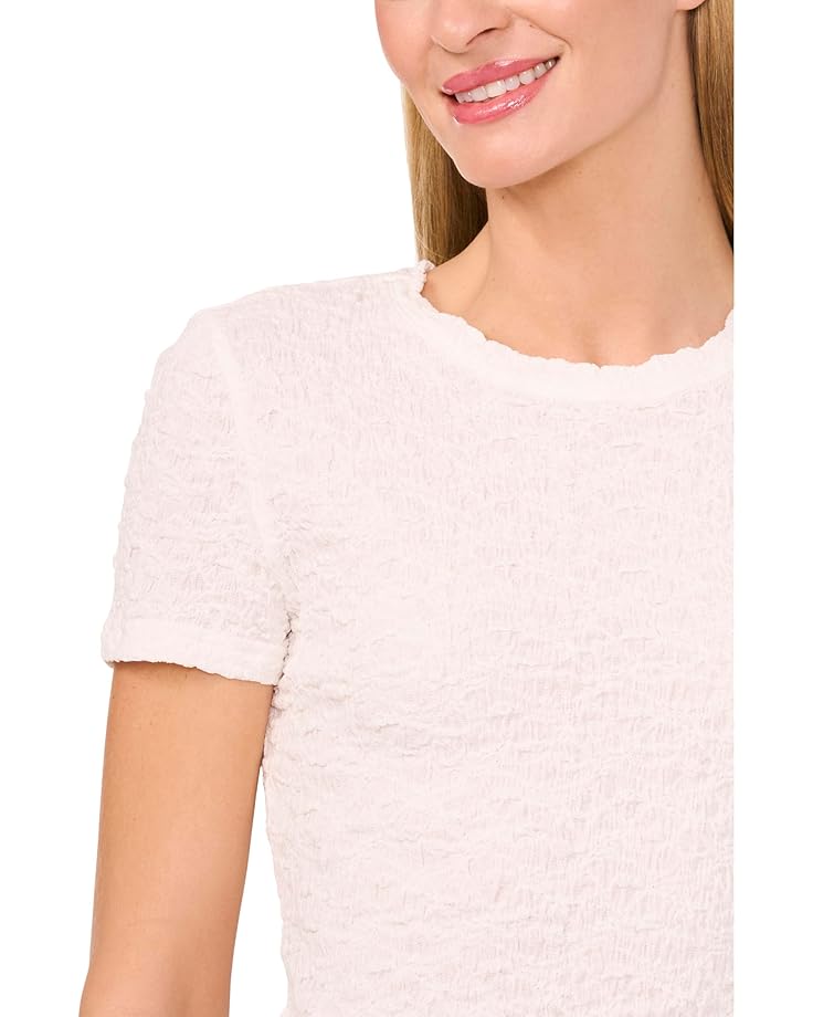 6pm CeCe Short Sleeve Puckered Knit Baby Tee Women's