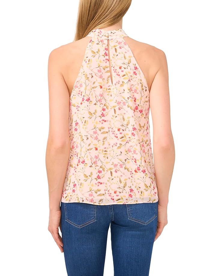CeCe Sleeveless Halter Folded Collar Top Women's