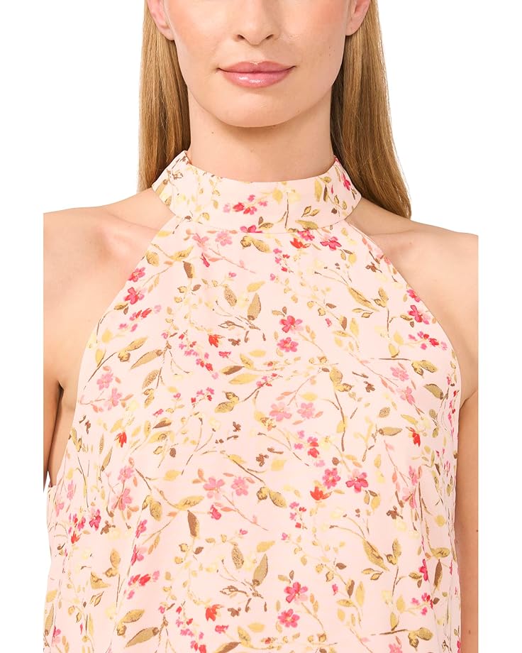 CeCe Sleeveless Halter Folded Collar Top Women's