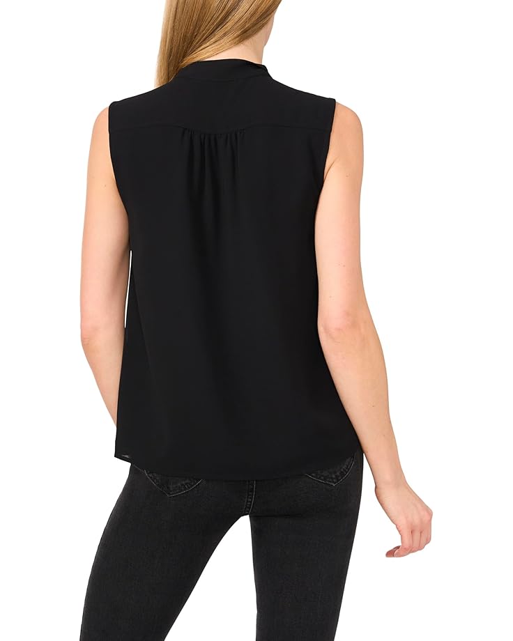 6pm CeCe Sleeveless Open Collar Top W/ Hidden Placket Women's
