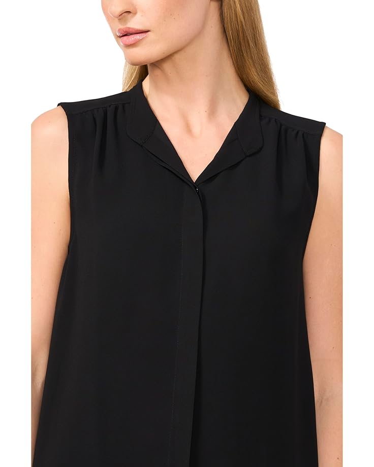 6pm CeCe Sleeveless Open Collar Top W/ Hidden Placket Women's