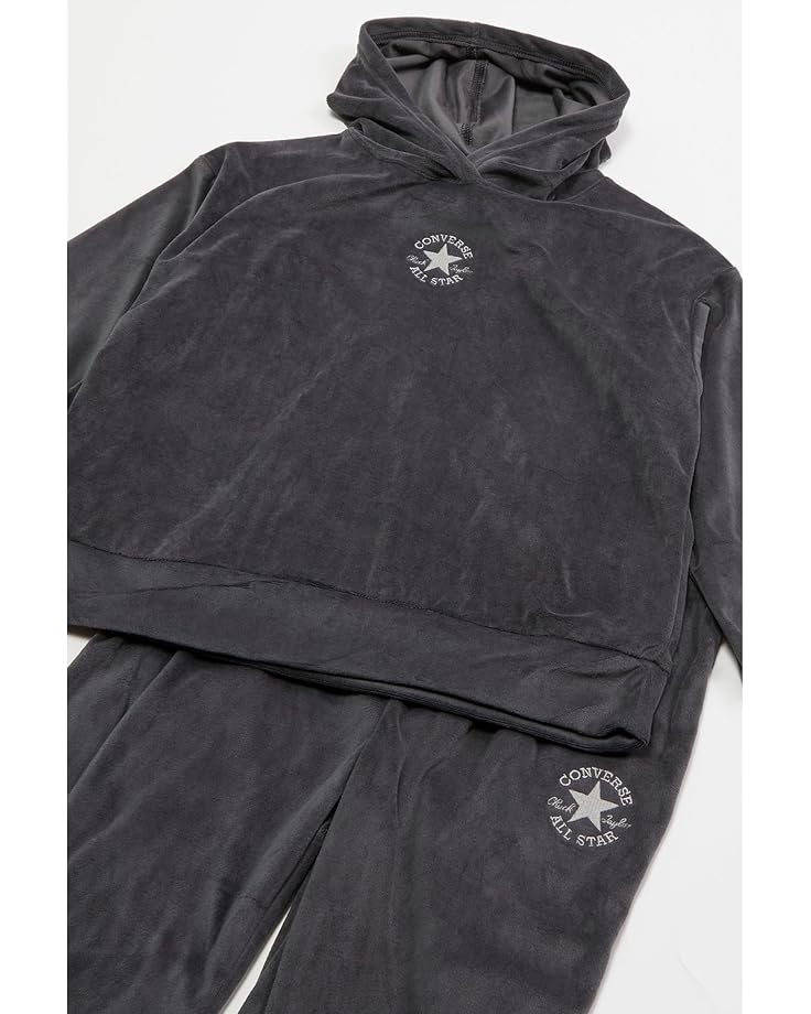 6pm Converse Kids Velour Pullover Hoodie & Flare Legging Set (Big Kid/Little Kid)