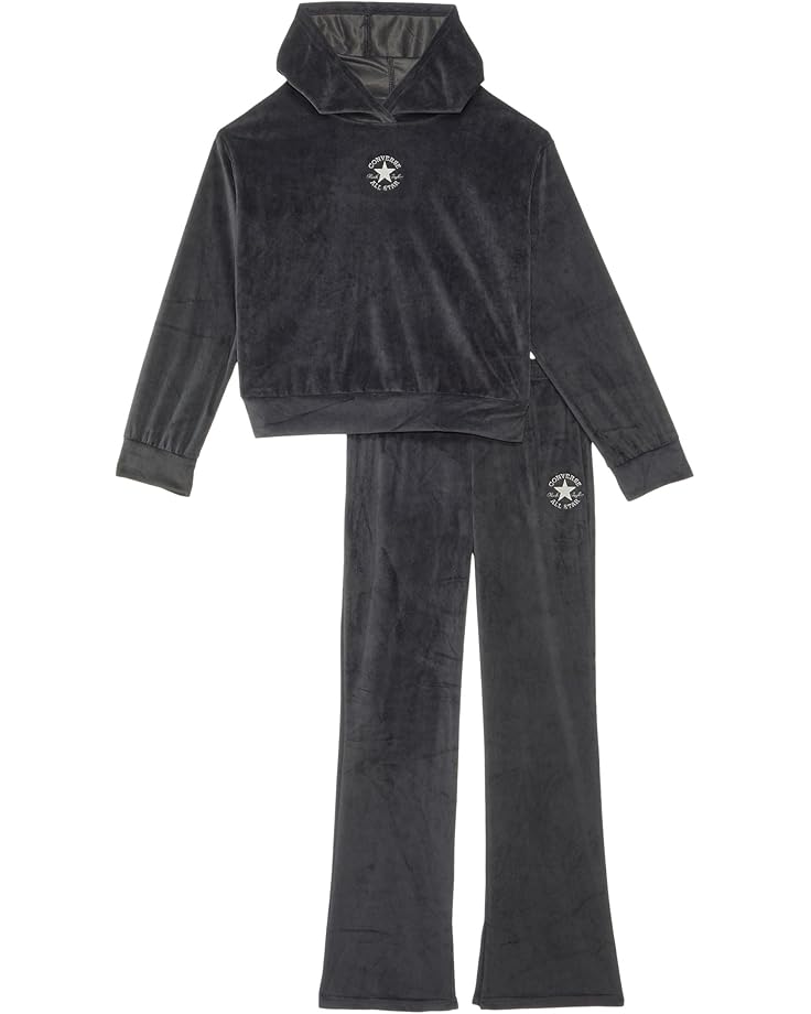 6pm Converse Kids Velour Pullover Hoodie & Flare Legging Set (Big Kid/Little Kid)