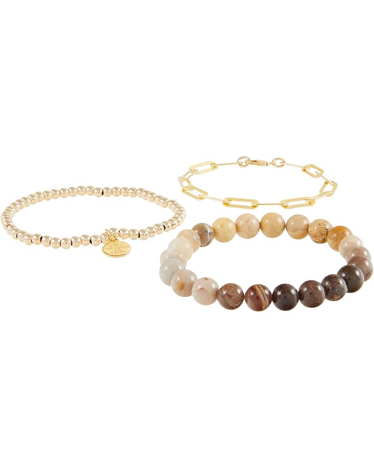 6pm Dee Berkley Beige Ombre Gemstone Bracelet Stack