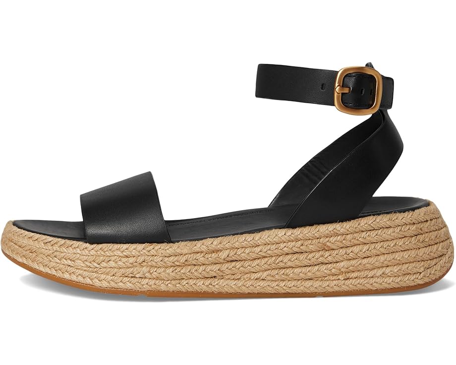 6pm FitFlop F-Mode Espadrille Leather Flatform A/Strap Sandals Women's