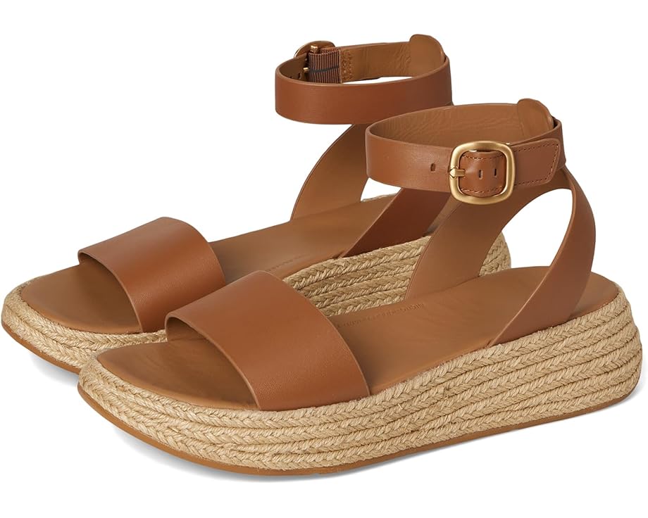 6pm FitFlop F-Mode Espadrille Leather Flatform A/Strap Sandals Women's