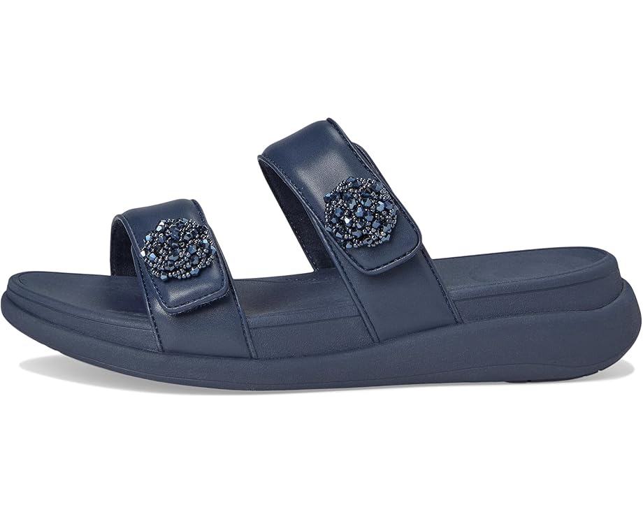 6pm FitFlop F-Mode Go Beadie-Button Adj. Flatform 2-Bar Slides Women's