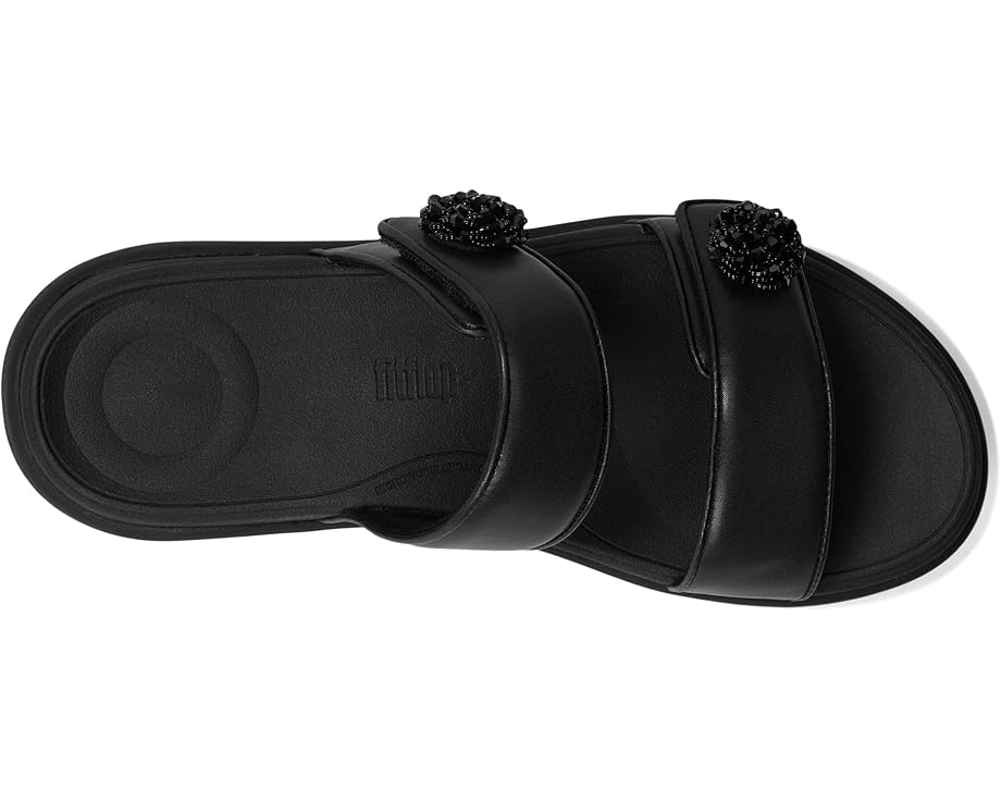 FitFlop F-Mode Go Beadie-Button Adj. Flatform 2-Bar Slides Women's