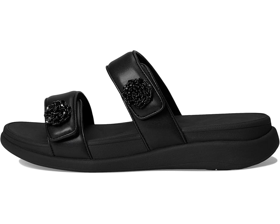 FitFlop F-Mode Go Beadie-Button Adj. Flatform 2-Bar Slides Women's
