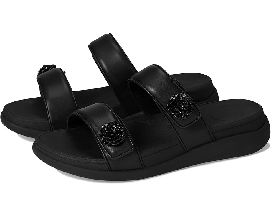 FitFlop F-Mode Go Beadie-Button Adj. Flatform 2-Bar Slides Women's