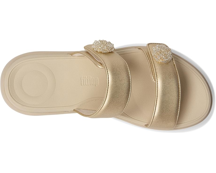 FitFlop F-Mode Go Beadie-Button Adj. Flatform 2-Bar Slides Women's