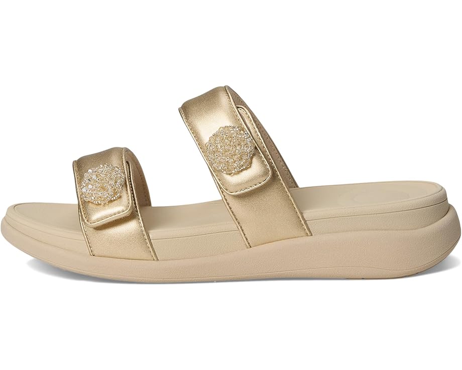 FitFlop F-Mode Go Beadie-Button Adj. Flatform 2-Bar Slides Women's