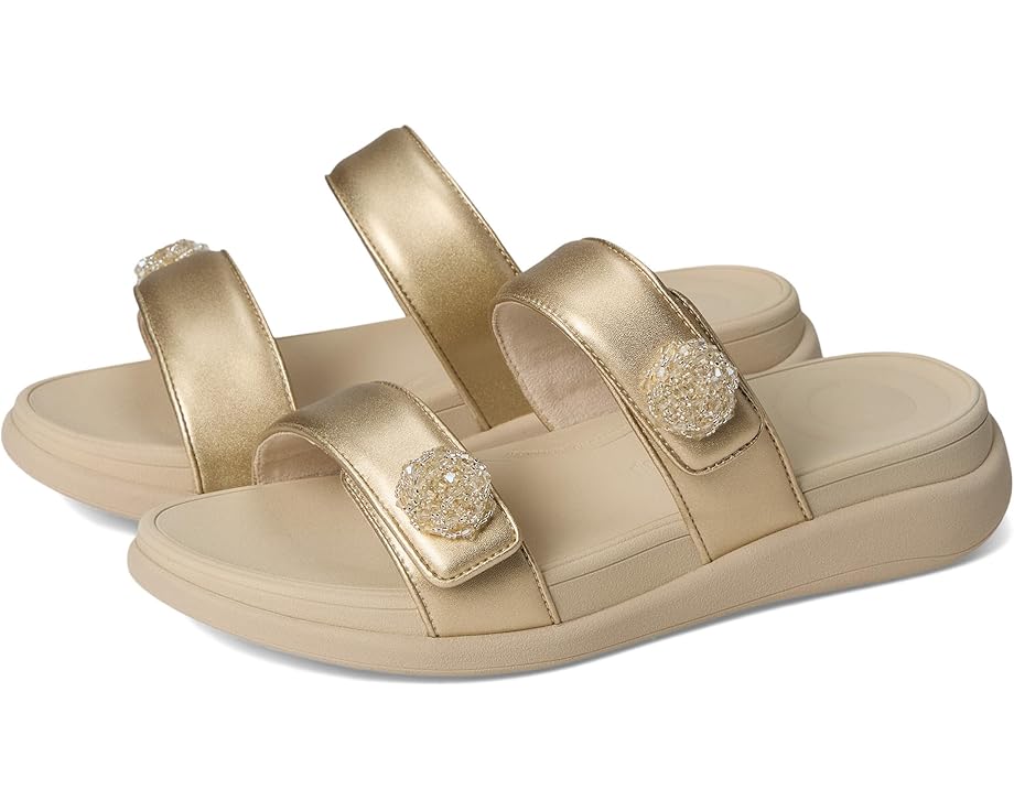 FitFlop F-Mode Go Beadie-Button Adj. Flatform 2-Bar Slides Women's