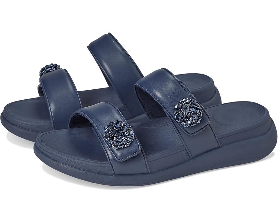 6pm FitFlop F-Mode Go Beadie-Button Adj. Flatform 2-Bar Slides Women's