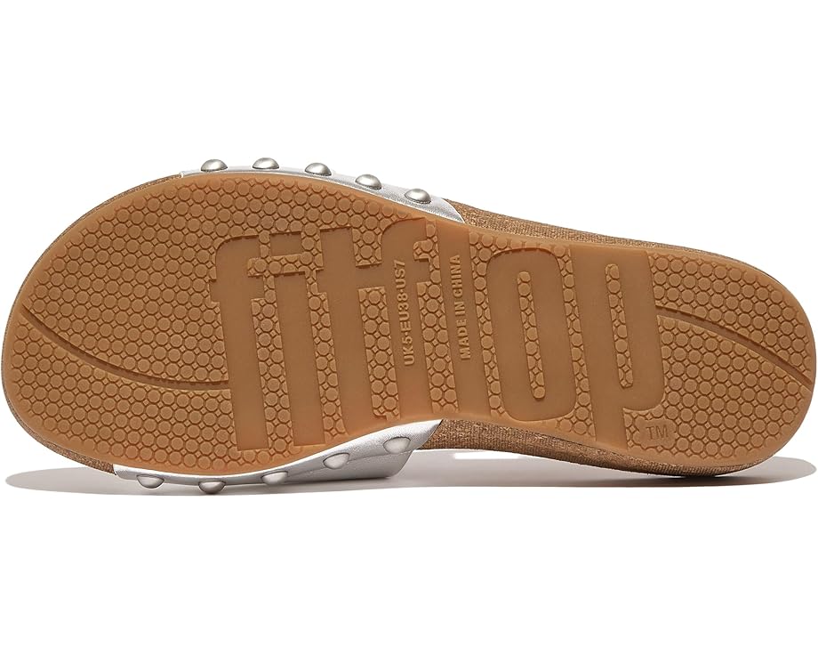 6pm FitFlop Iqushion Adjustable Buckle Metallic-Leather Slides Women's